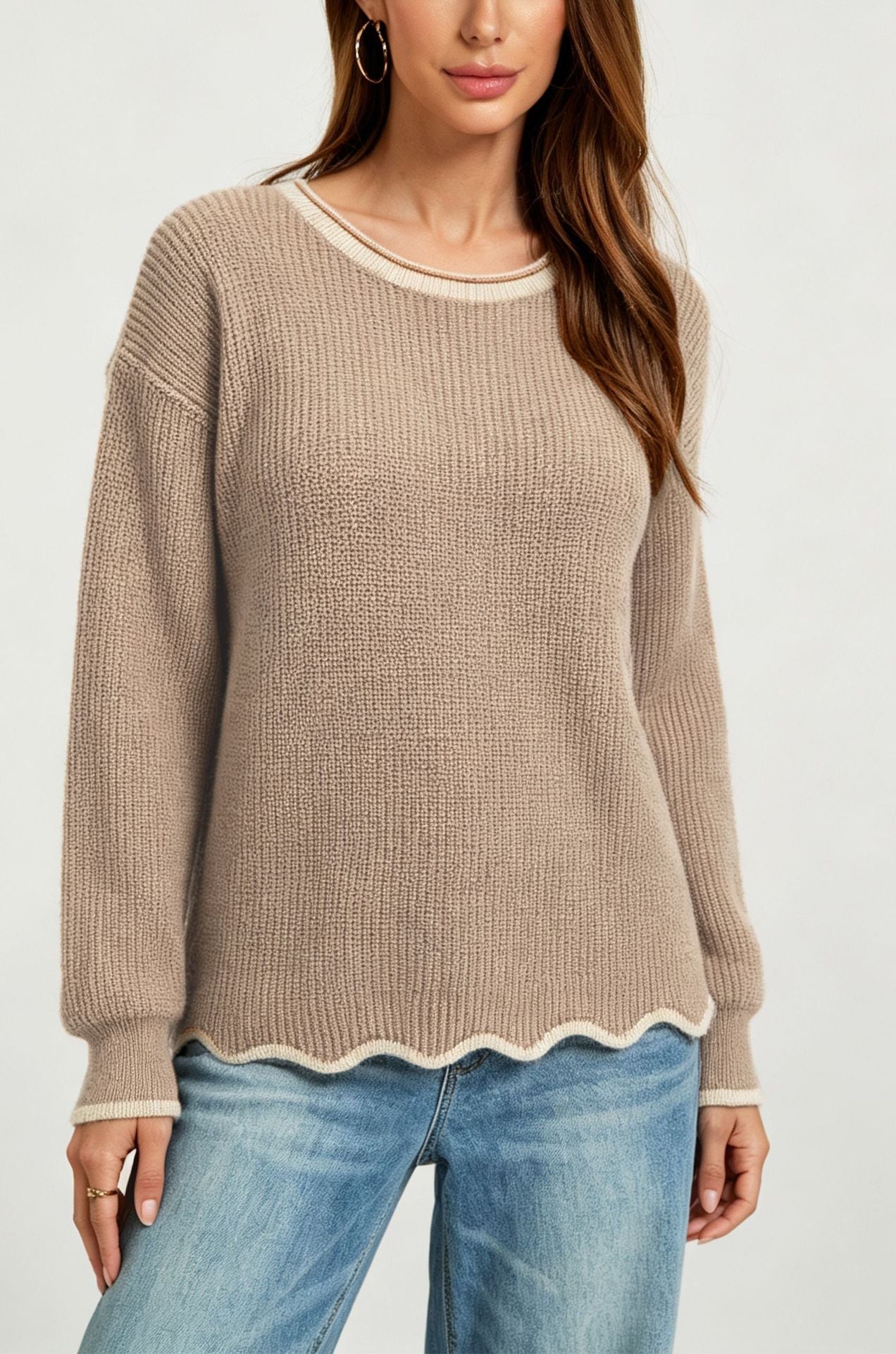 Weiter Pullover mit Rundhalsausschnitt für jeden Tag – Produktansicht 9