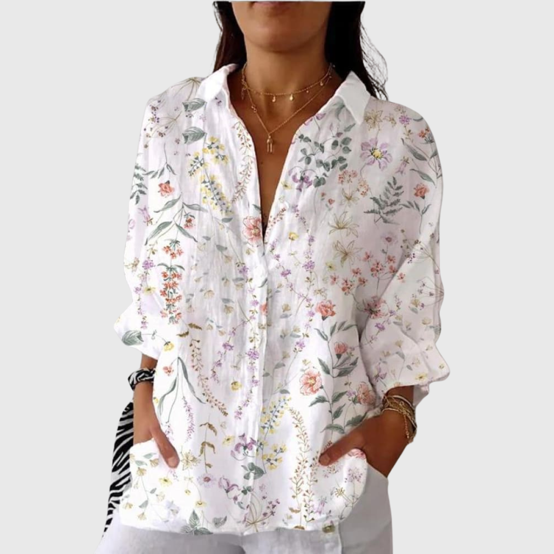 Luftige Bluse mit lebendigem Farbdruck – Produktansicht 1