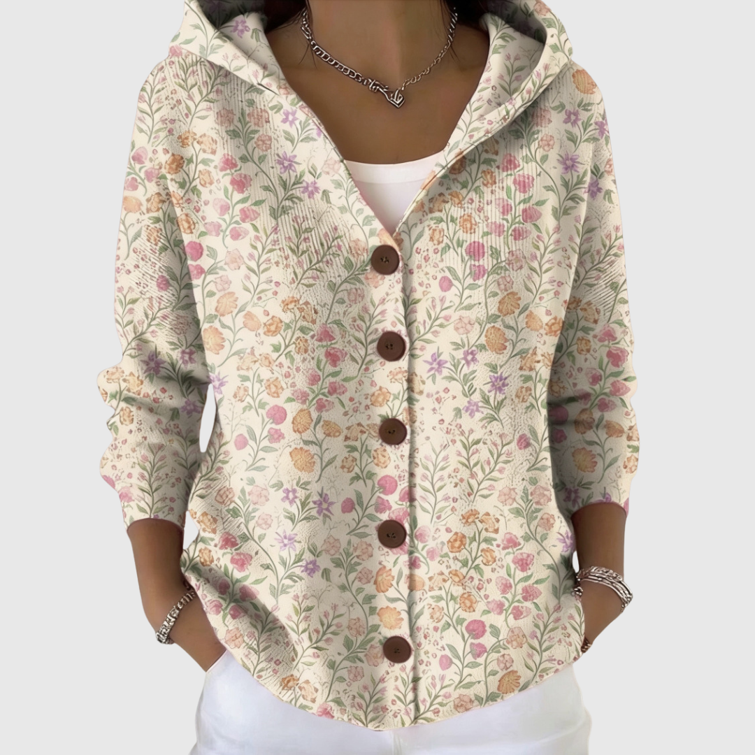 Strickjacke mit Kapuze in bequemem Schnitt – Produktansicht 1