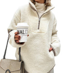 Weicher Fleece-Pullover mit Umlegekragen – Produktansicht 6