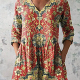 Lange Bluse mit ausdrucksstarkem Musterdruck – Produktansicht 2
