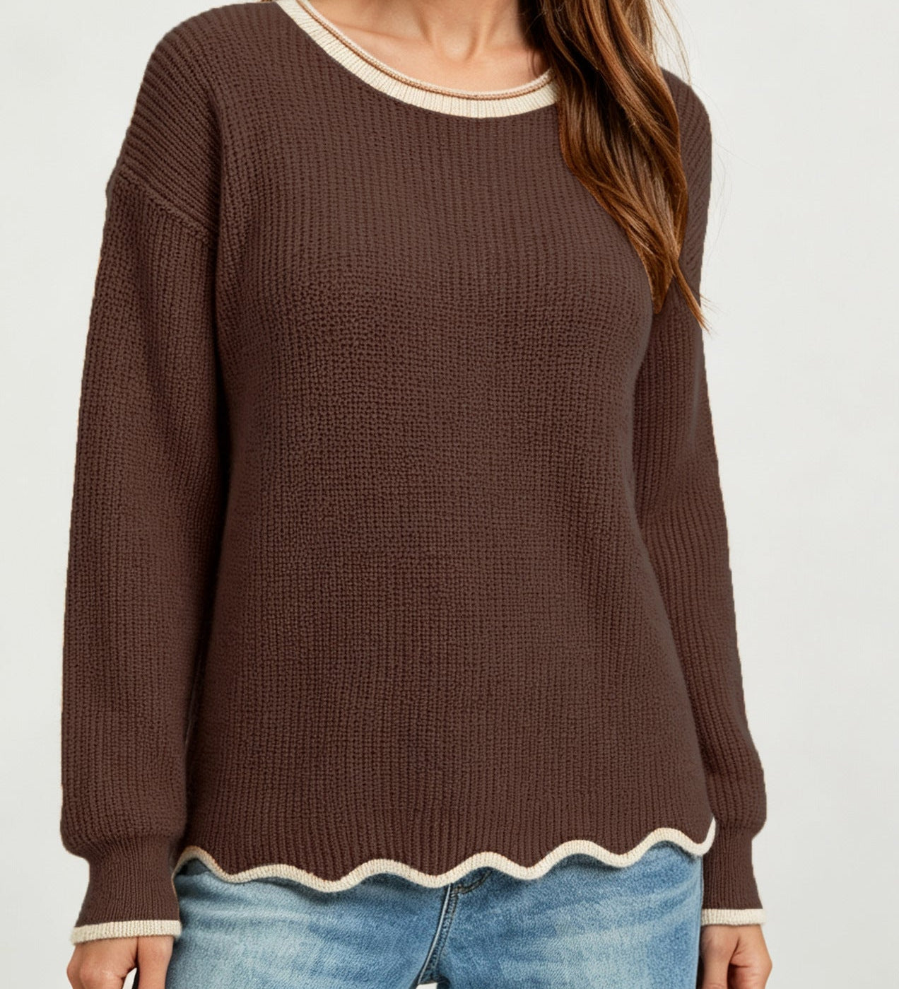 Weiter Pullover mit Rundhalsausschnitt für jeden Tag – Produktansicht 7