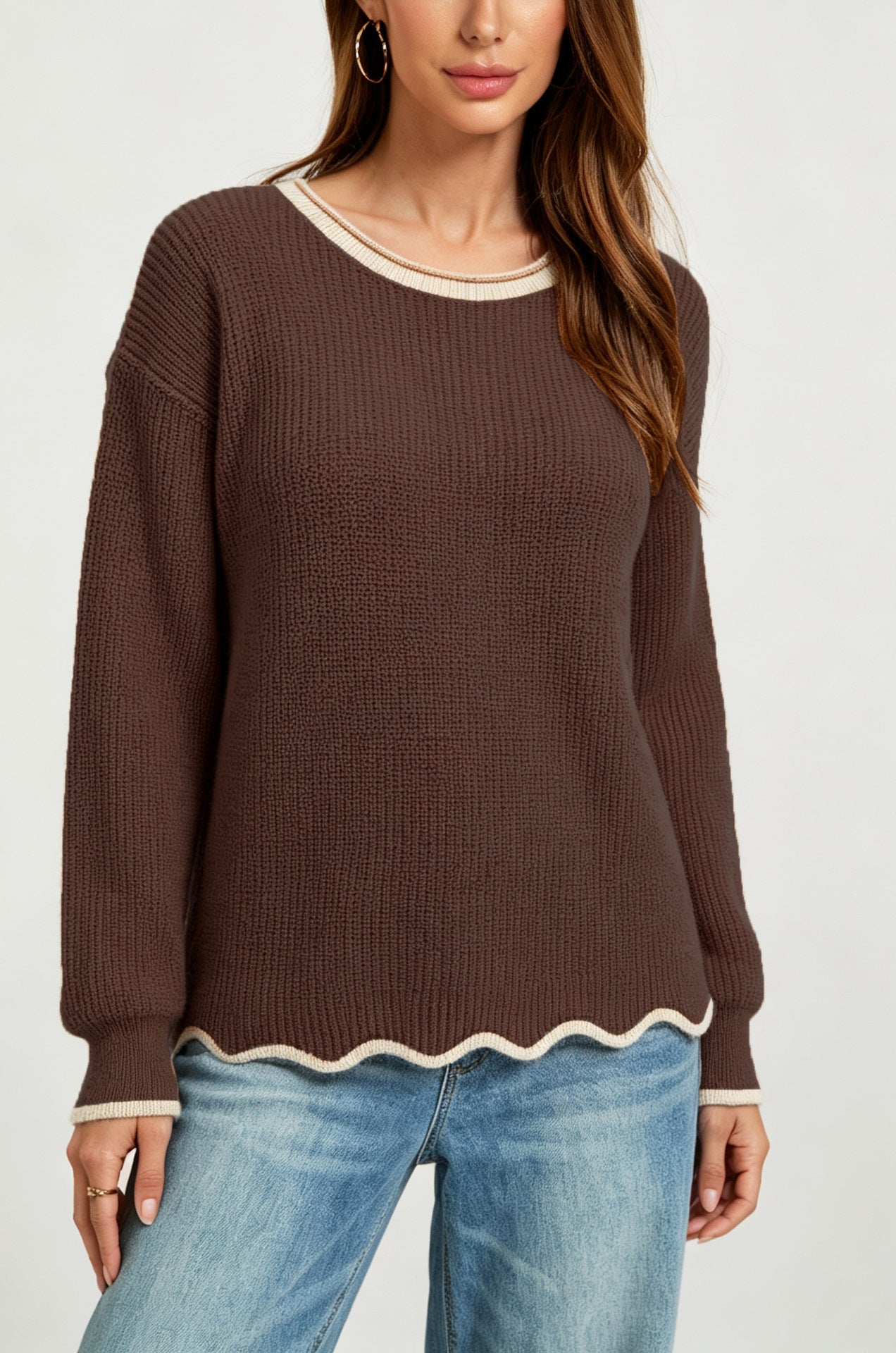 Weiter Pullover mit Rundhalsausschnitt für jeden Tag – Produktansicht 7