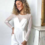 Eleganter Jumpsuit mit transparenten Mesh-Ärmeln – Produktansicht 2