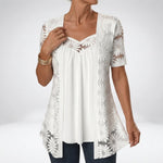 Bluse mit Spitze und quadratischem Ausschnitt – Produktansicht 12