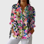 Leichte Blumenbluse in kräftigen Farben – Produktansicht 1