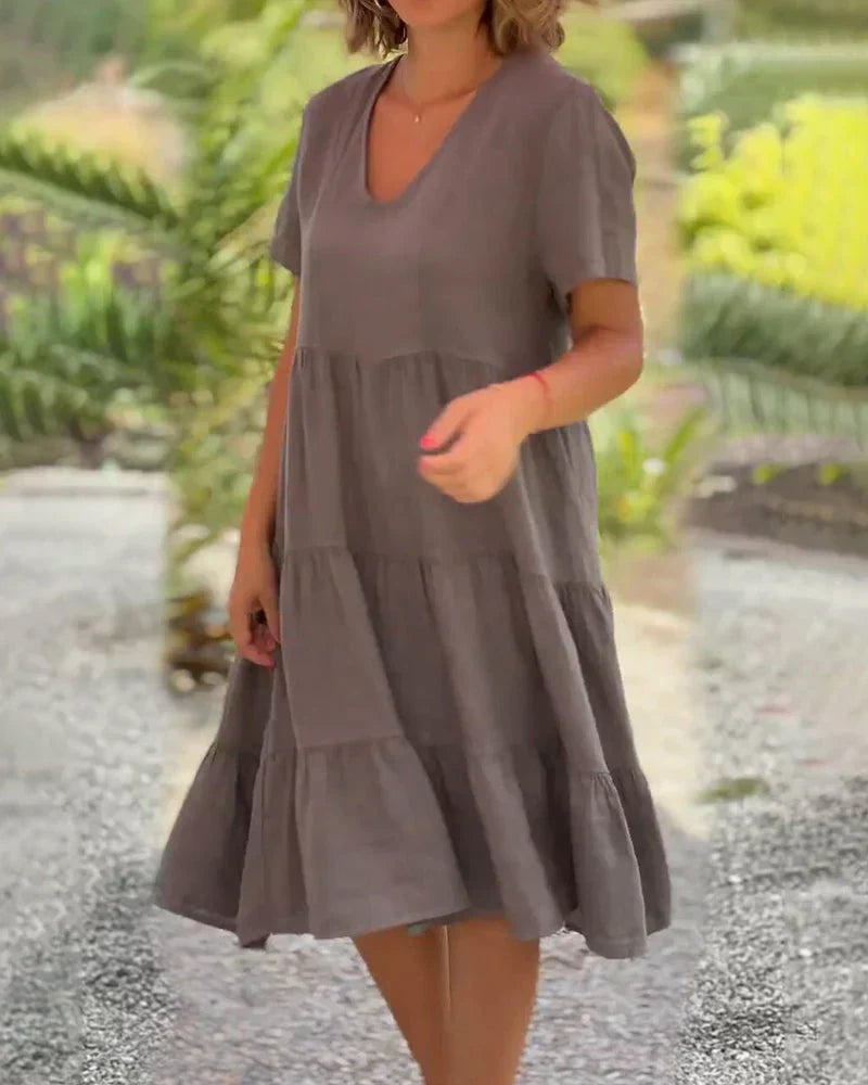 Bequemes Sommerkleid mit V-Ausschnitt – Produktansicht 5