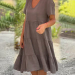 Bequemes Sommerkleid mit V-Ausschnitt – Produktansicht 5