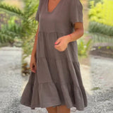 Bequemes Sommerkleid mit V-Ausschnitt – Produktansicht 5