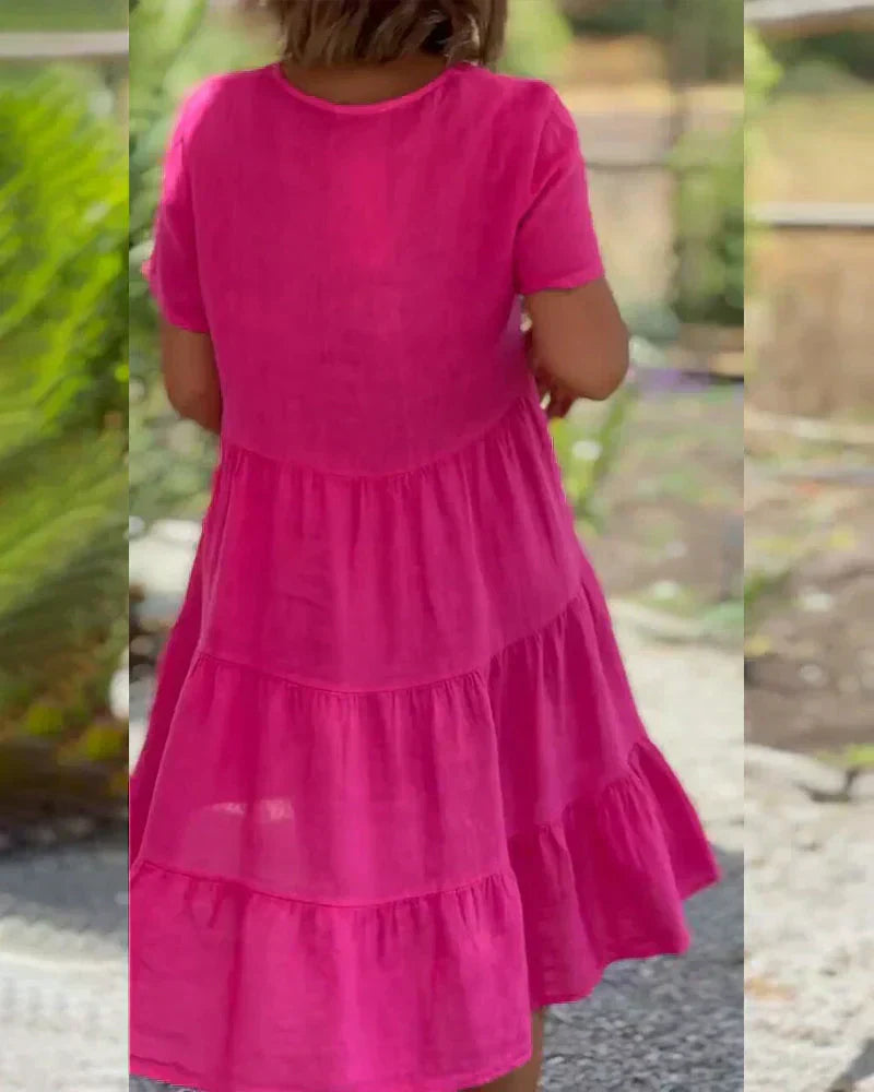 Bequemes Sommerkleid mit V-Ausschnitt – Produktansicht 3