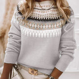 Eleganter Pullover mit Rundhalsausschnitt aus weichem Strick – Produktansicht 2