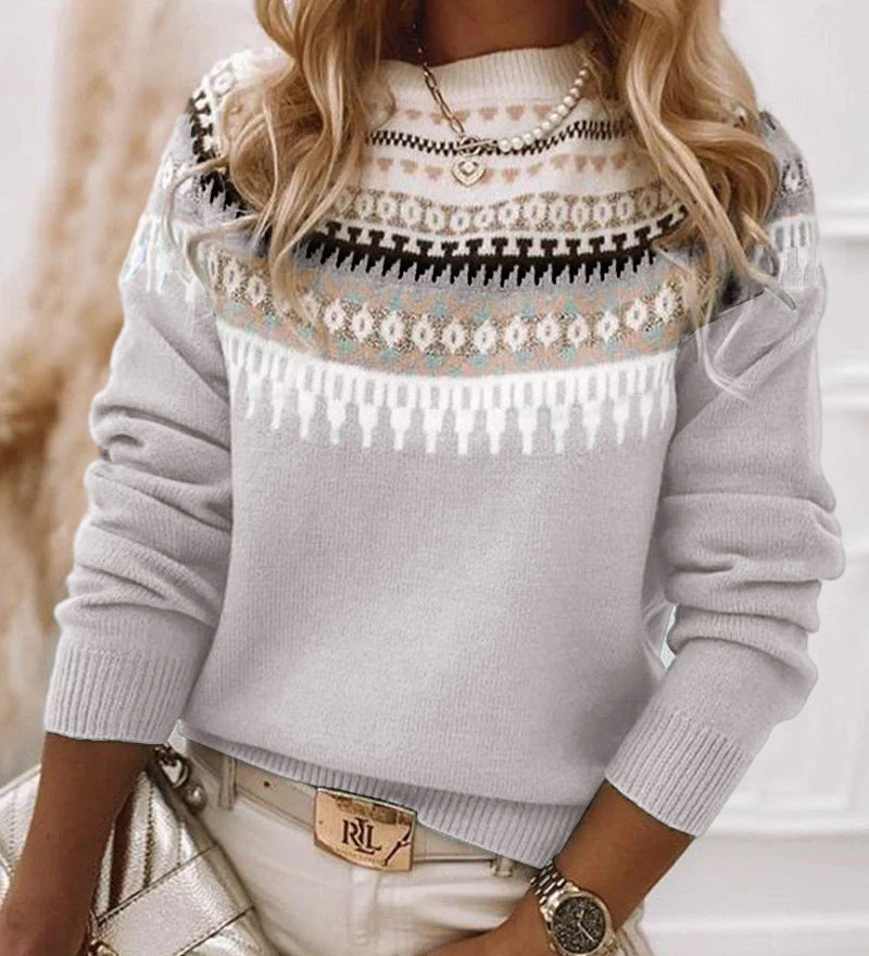 Eleganter Pullover mit Rundhalsausschnitt aus weichem Strick – Produktansicht 2