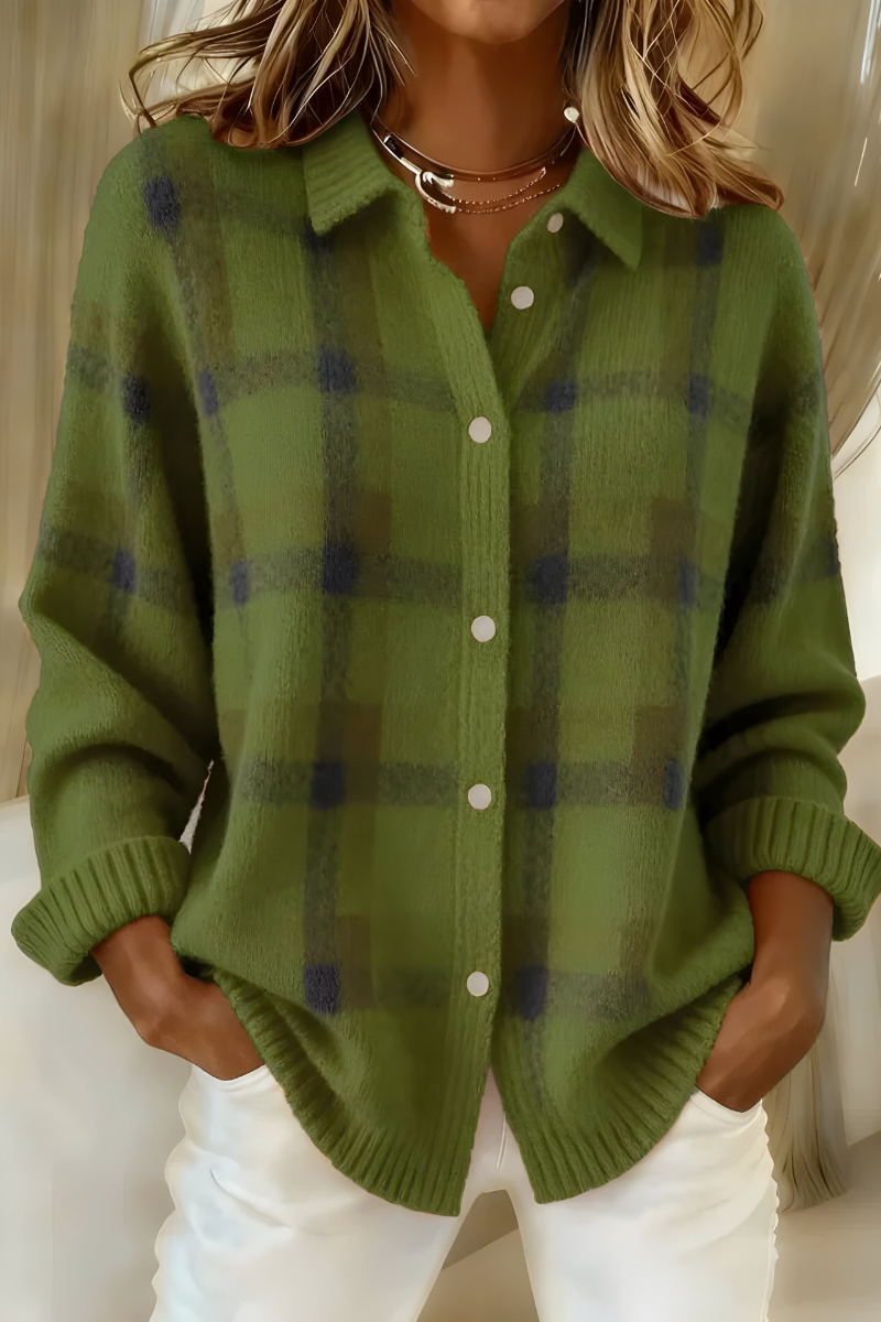 Weicher Cardigan mit elegantem Karomuster – Produktansicht 7