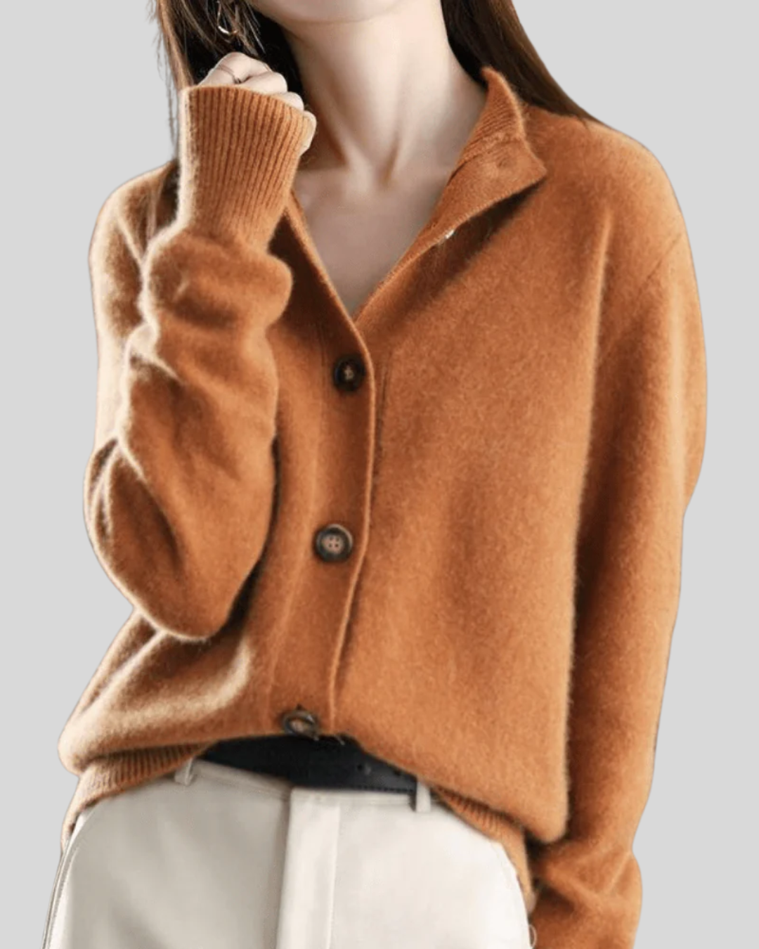 Cardigan aus Wollmischung mit V-Ausschnitt – Produktansicht 3