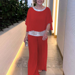 Elegantes Set aus Oberteil und Hose mit funkelnden Details – Produktansicht 11