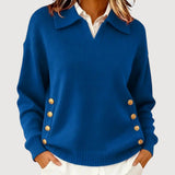 Eleganter Strickpullover mit Knopfdetail am Kragen – Produktansicht 6