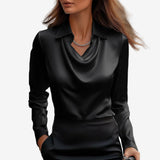Drapierte Bluse mit Schalkragen – Produktansicht 5