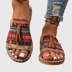 Bequeme Boho-Sandalen mit Quasten – Produktansicht 1