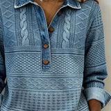 Hemd mit Denim-Effekt und Stricktextur – Produktansicht 6