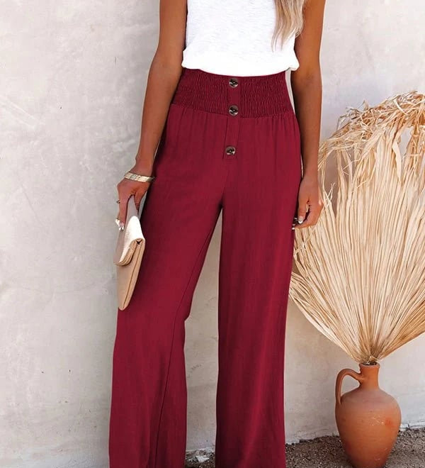 Bequeme hochtaillierte Hose mit weitem Schnitt – Produktansicht 6