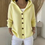 Elegante Strickjacke mit Kapuze und Knopfleiste – Produktansicht 5