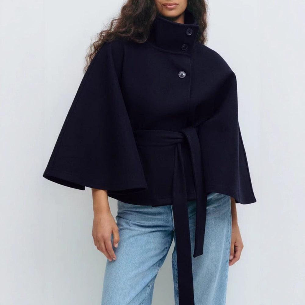 Cape-Mantel mit hohem Kragen – Produktansicht 4