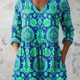 Longbluse mit lebendigem Musterspiel – Produktansicht 2