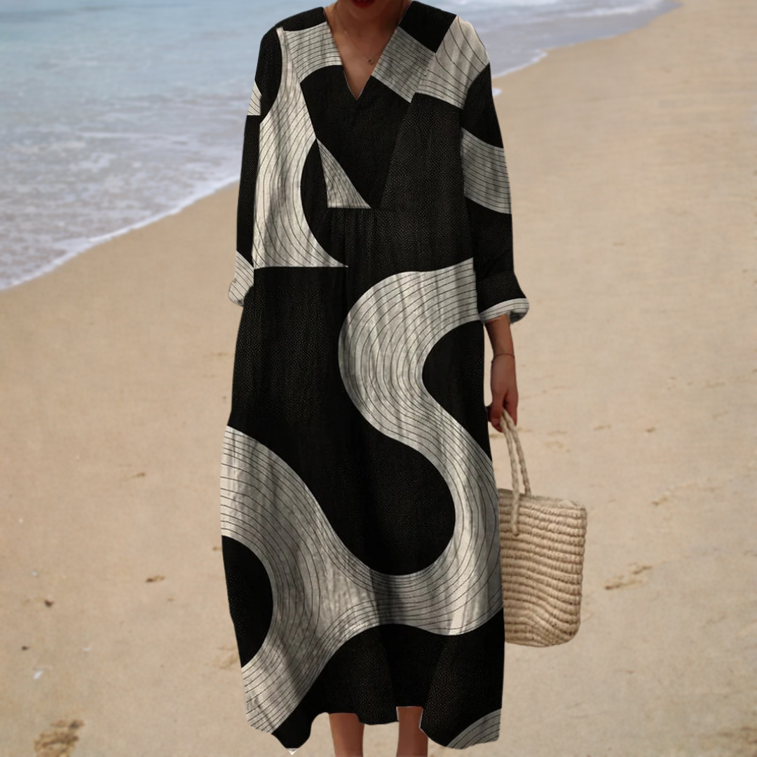 Sommerkleid mit lebendigem Druckmuster – Produktansicht 1