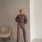 Elegantes Set aus Oberteil und Hose im schulterfreien Schnitt – Produktansicht 6