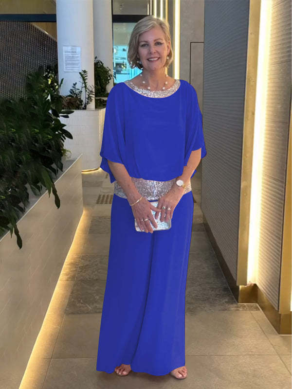 Elegantes Set aus Oberteil und Hose mit funkelnden Details – Produktansicht 2