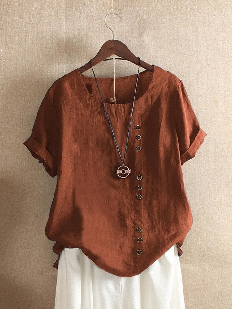 Baumwollbluse mit Knöpfen – Produktansicht 7