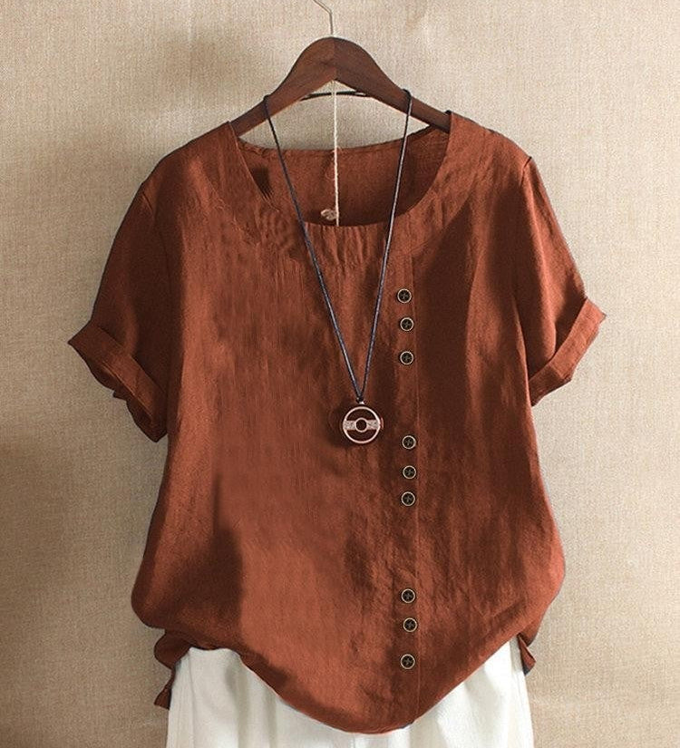 Baumwollbluse mit Knöpfen – Produktansicht 7