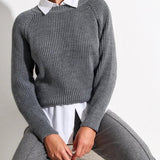 Unifarbener Grobstrick-Pullover in bequemer Passform – Produktansicht 14