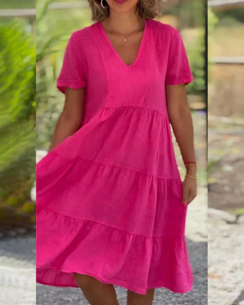 Bequemes Sommerkleid mit V-Ausschnitt – Produktansicht 2