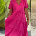 Bequemes Sommerkleid mit V-Ausschnitt – Produktansicht 2