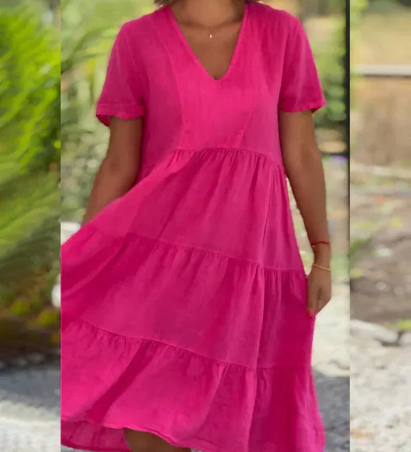 Bequemes Sommerkleid mit V-Ausschnitt – Produktansicht 2