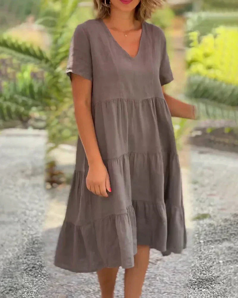 Bequemes Sommerkleid mit V-Ausschnitt – Produktansicht 4
