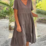 Bequemes Sommerkleid mit V-Ausschnitt – Produktansicht 4