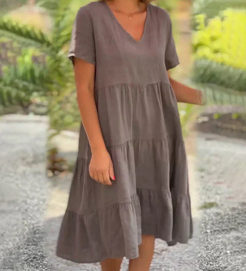 Bequemes Sommerkleid mit V-Ausschnitt – Produktansicht 4