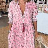 Midikleid mit floralen Mustern und V-Ausschnitt – Produktansicht 9