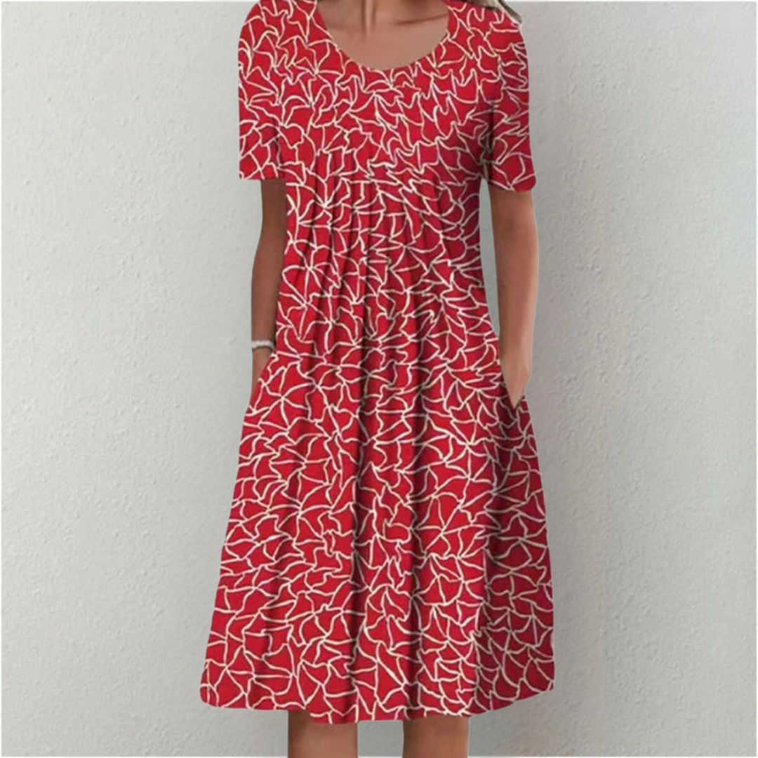Elegantes Blumenkleid mit praktischen Taschen – Produktansicht 6