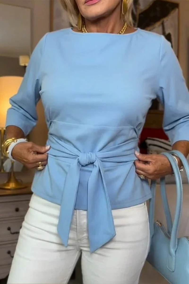 Taillierte Bluse mit verstellbarem Bund – Produktansicht 6