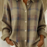 Weicher Cardigan mit elegantem Karomuster – Produktansicht 5