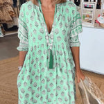 Midikleid mit floralen Mustern und V-Ausschnitt – Produktansicht 5