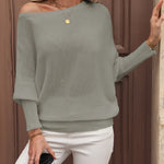 Eleganter schulterfreier Pullover mit Ballonärmeln – Produktansicht 7