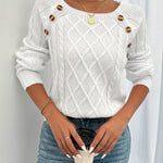 Texturierter Pullover mit Knöpfen – Produktansicht 2