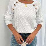 Texturierter Pullover mit Knöpfen – Produktansicht 2