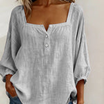 Bluse mit quadratischem Ausschnitt und 3/4-Ärmeln – Produktansicht 6
