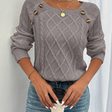 Texturierter Pullover mit Knöpfen – Produktansicht 4