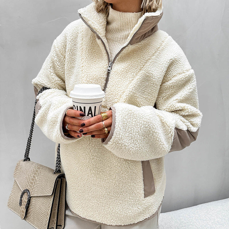 Weicher Fleece-Pullover mit Umlegekragen – Produktansicht 5